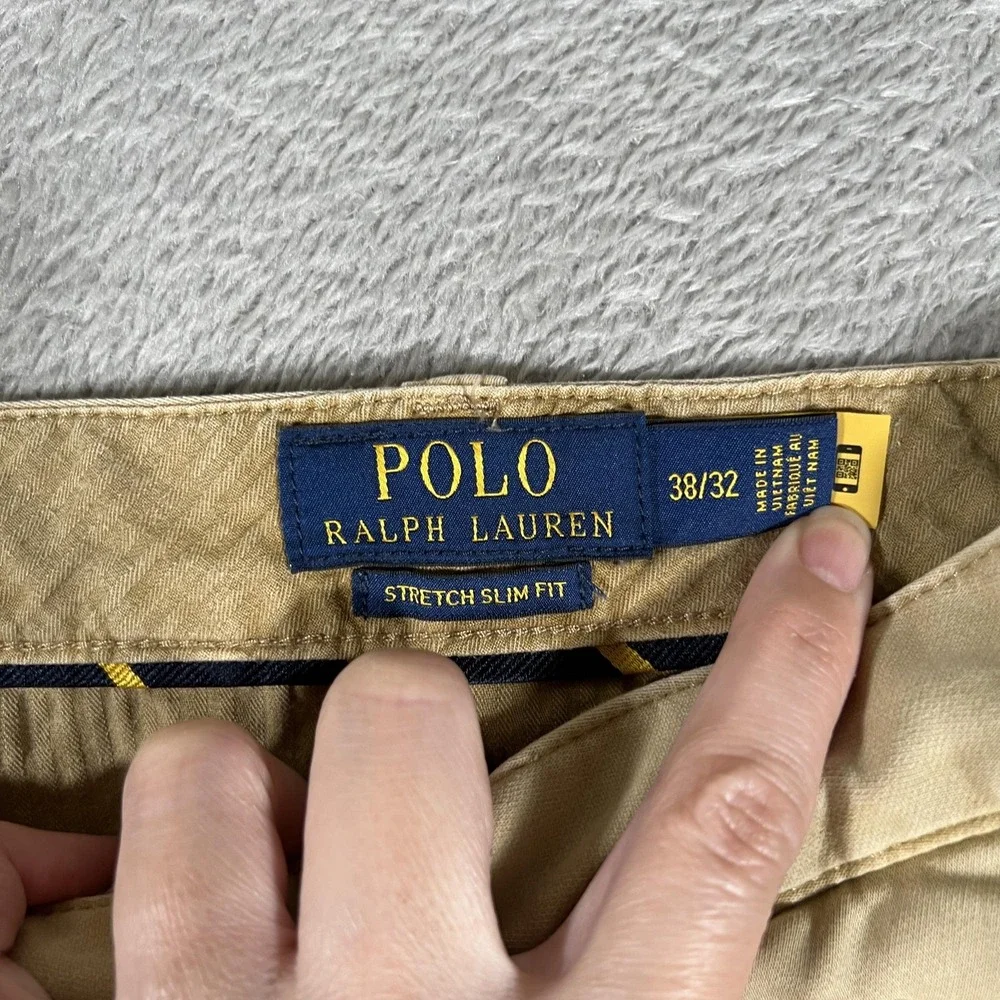 Polo Ralph‎ Lauren Pants Mens 38x32 Khaki Stretch Slim Fit Chino Casual Twill